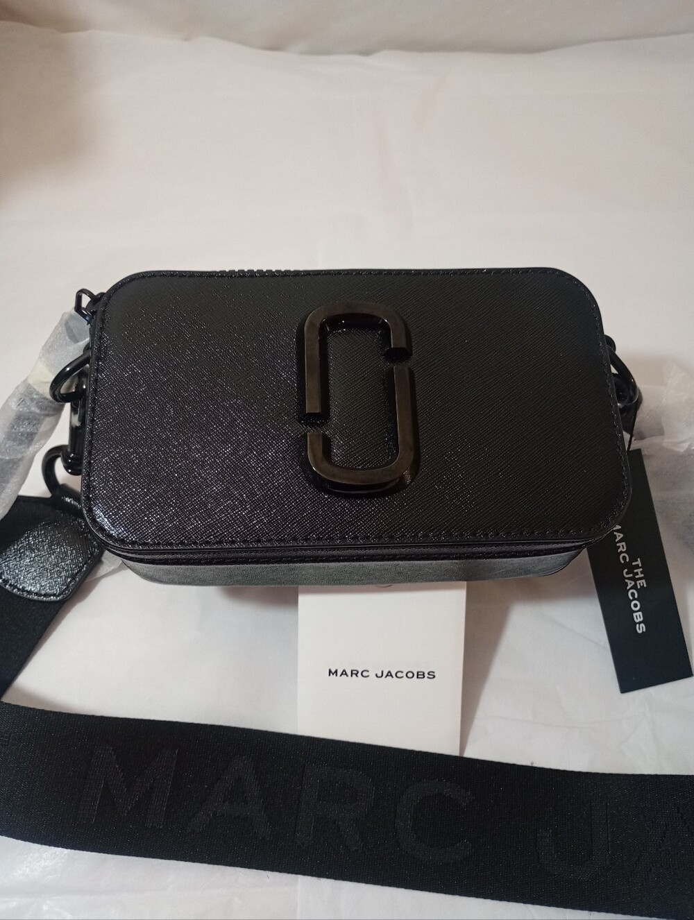 Marc Jacobs Black Double J Snapshot Crossbody Bag